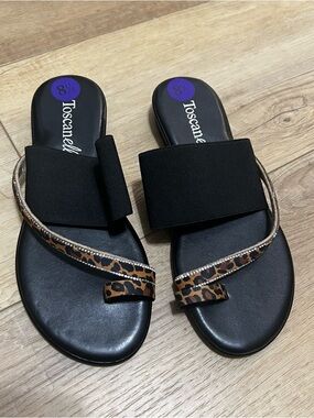 Toscanella - leopard Print with Rhinestone Sandals
